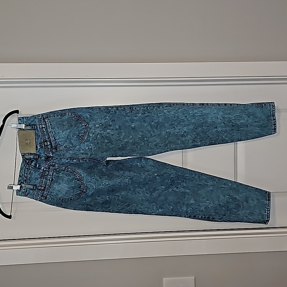 Vintage 80s Unionbay Chic Blue Acid Wash Jeans w/yoke& tapered leg Size 7x 29 - Picture 8 of 13